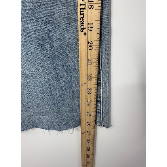 Oliver Logan Aberdeen Wide Leg Crop Jeans Size 30 Light Wash Raw Hem - Picture 10 of 11